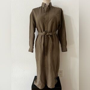 NWTs Emerson Fry linen blend long sleeve midi shirt dress